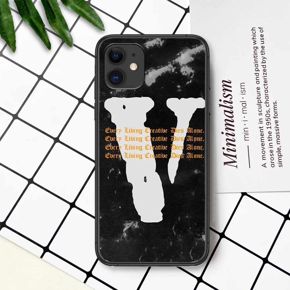 

American Trend Vlone Phone Case For IPhone 4 4s 5 5S SE 5C 6 6S 7 8 Plus X XS XR 11 12 Mini Pro Max 2020 black Shell 3D Bumper