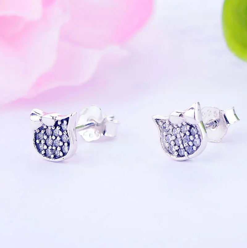 Серьги гвоздики женские из серебра 100% пробы с фианитом|Серьги-гвоздики| |