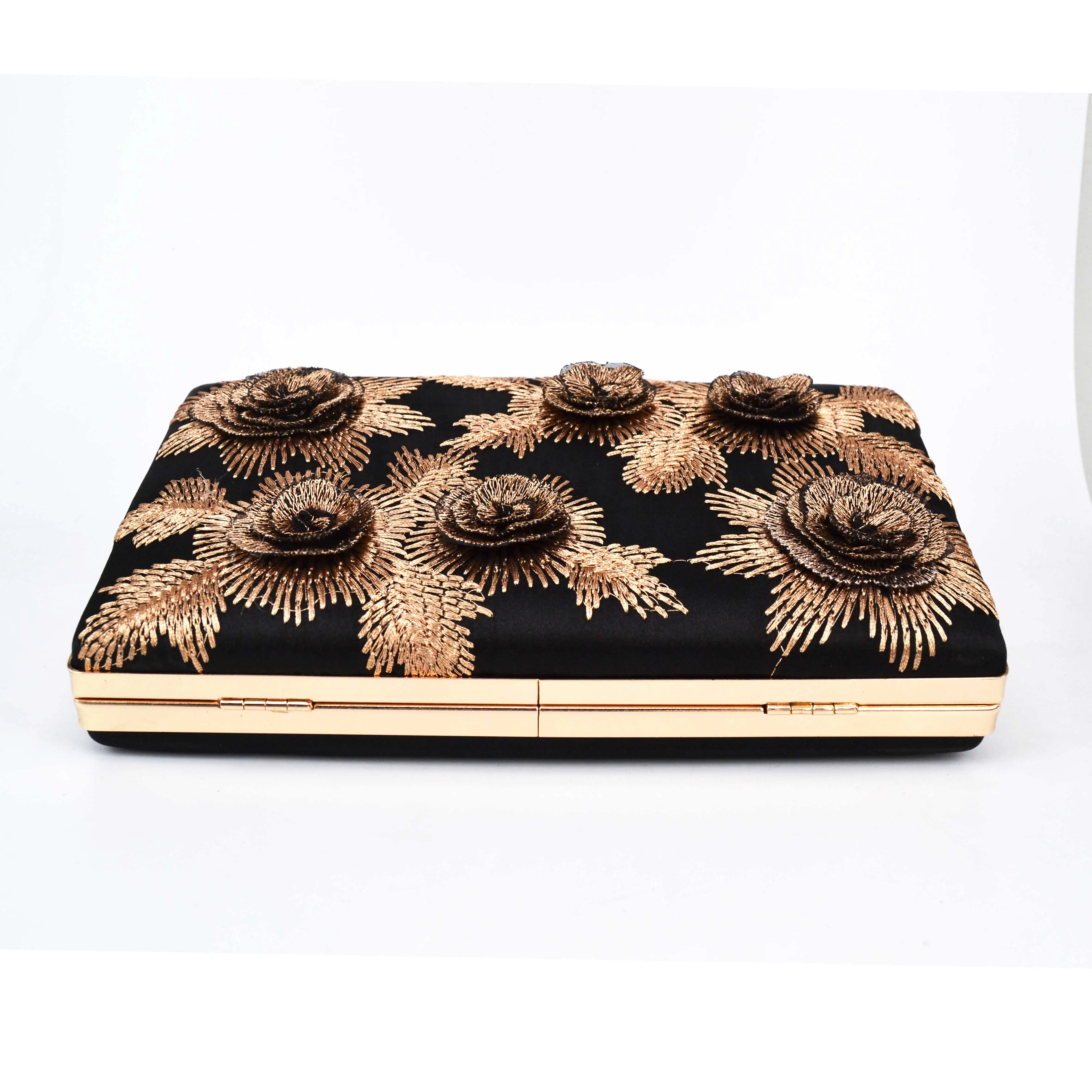 Новейшая модель Цветы кофейного оттенка клатч вечерняя сумочка Модная Джинсовая