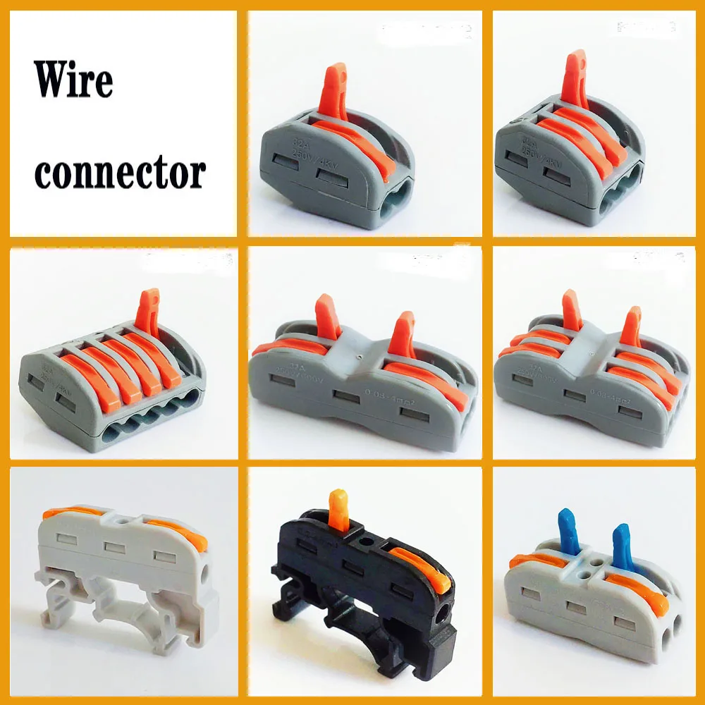cable connector transparent fast wire Connect Universal plug in wiring power Connector push-in connection | Обустройство дома