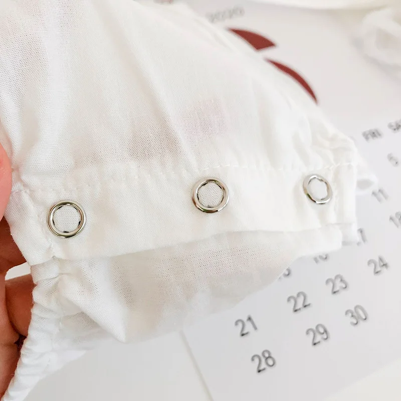 

MILANCEL 2020 baby girls bodysuits autumn baby clothes peter pan collar infant girls jumpsuit with hat