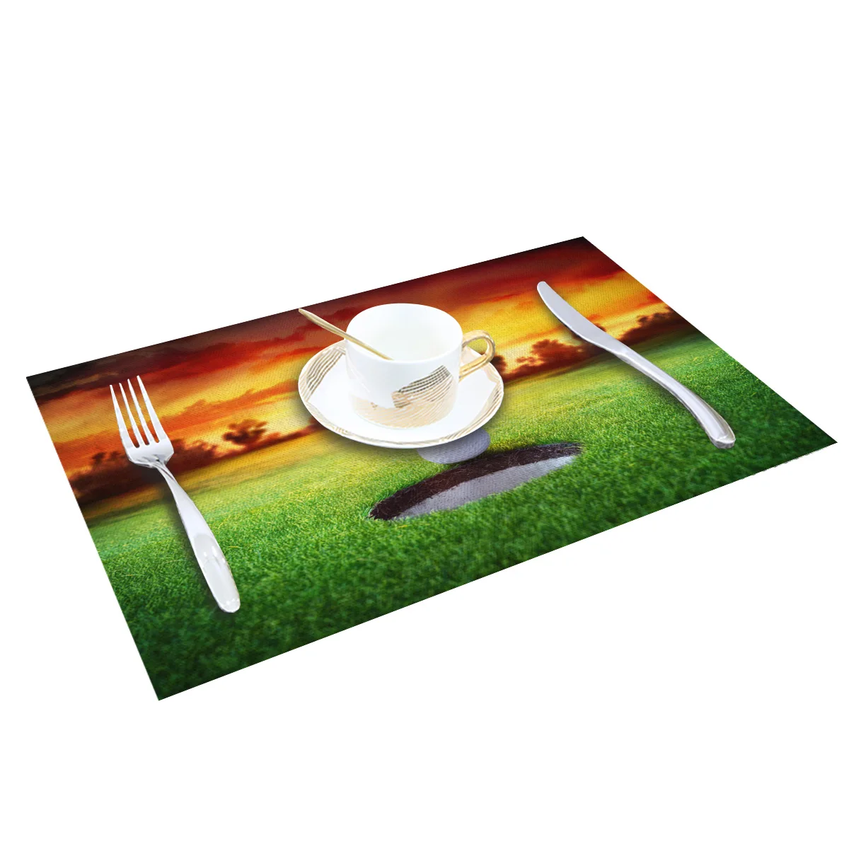 Спортивная подстилка для гольфа зеленая трава коврик обеденного стола набор