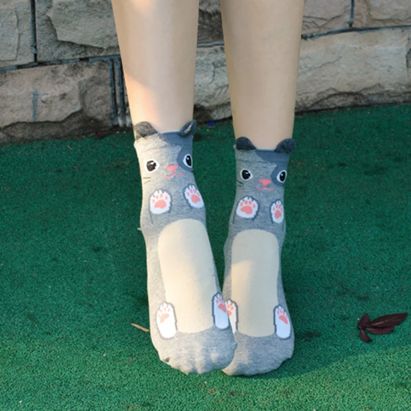 Новинка 2020 женские чудесные милые носки с животными из мультфильмов хлопковые