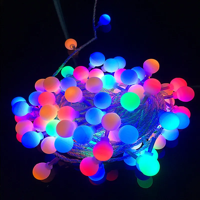 

Christmas Decor 1M 3M 6M Cherry Ball LED Fairy String Lights Battery Operated Wedding Decoration Outdoor Room Garland Decoration