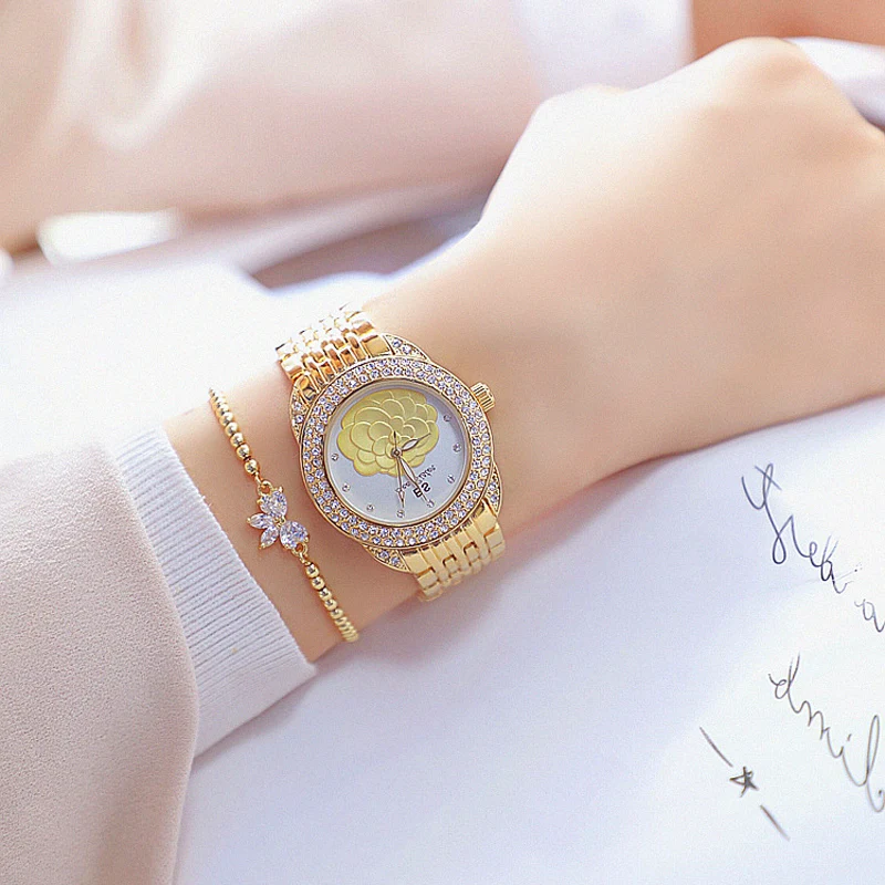 2019 женские часы лучший бренд класса люкс часы-браслет из розового золота для дам