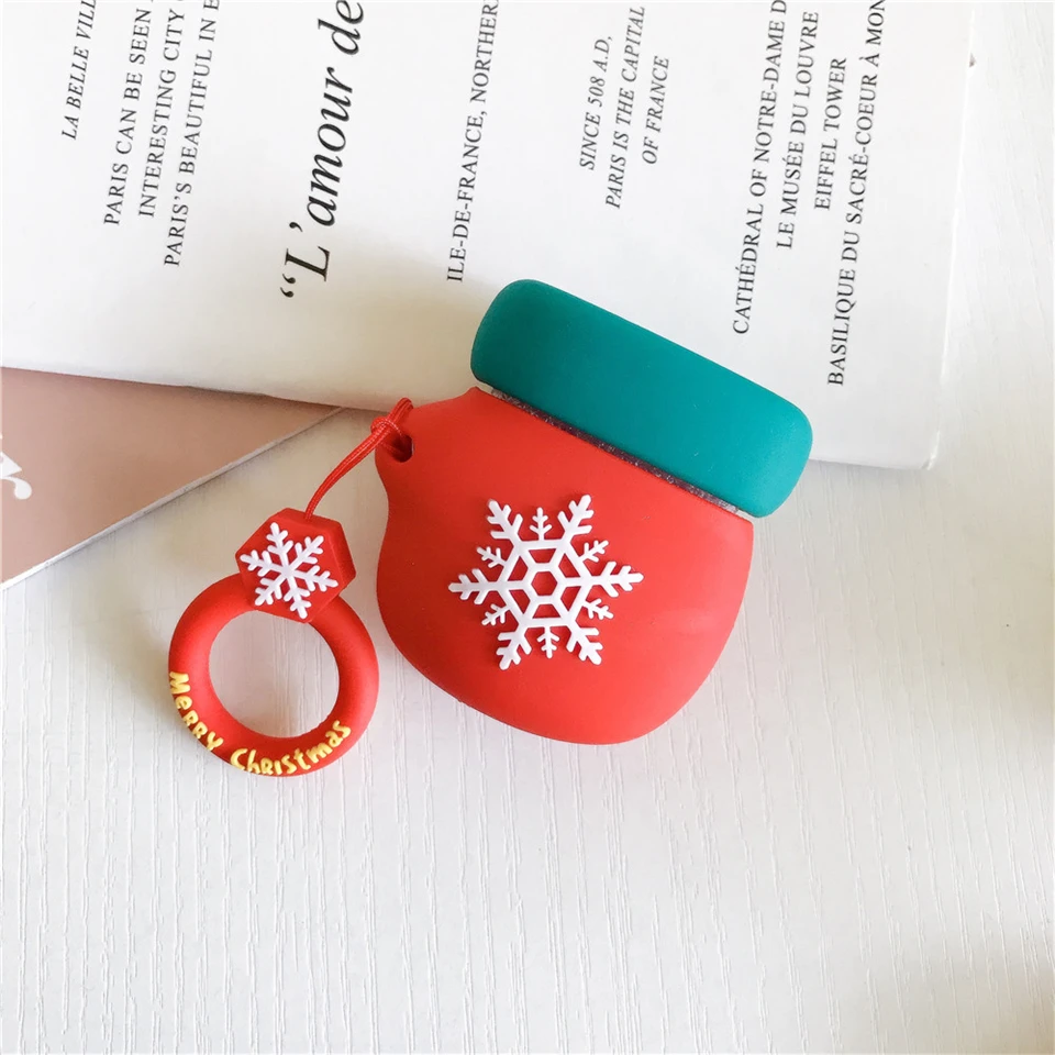 Christmas Soft Silicone Case For Apple AirPods 2/1 Earphone Protective Cover AirPod Air pods Charging Box | Электроника