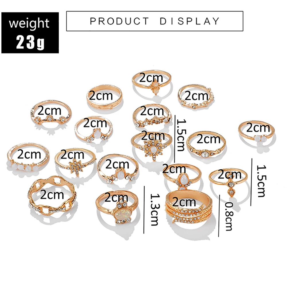 Женский винтажный комплект колец в стиле бохо с опалом | Украшения и аксессуары