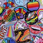 Милая мультяшная Радужная нашивка с единорогом для одежды вышитая швейная аппликация любовь гордость ЛГБТ нашивки для одежды наклейки