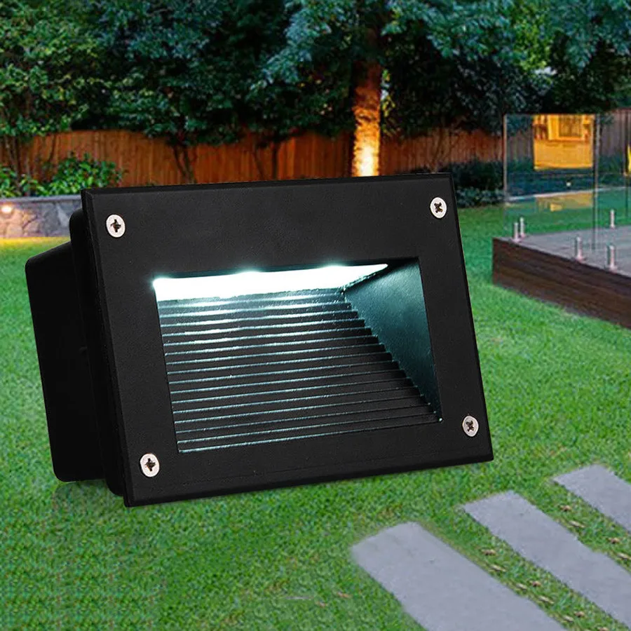 

3W Outdoor LED Footlights IP68 Waterproof LED Step Stair Light Embedded Corner Wall Lamp Pathway Step Light