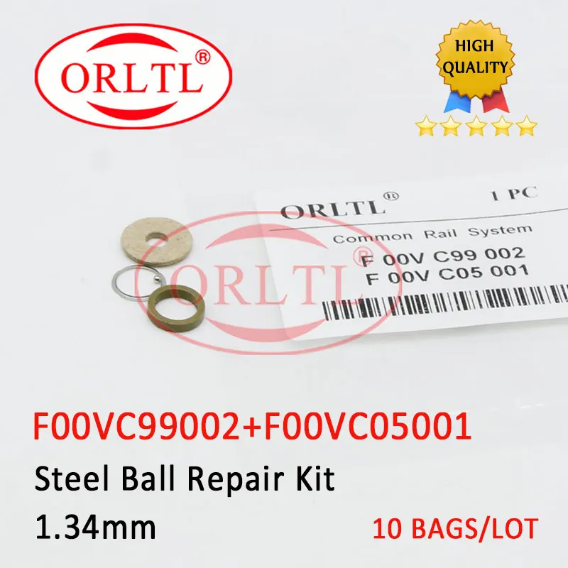 

10 пакетов FOOVC99002 с FOOVC05009, уплотнительные кольца для форсунки с общей топливной магистралью, черные шарики, наборы для ремонта форсунки 0445110