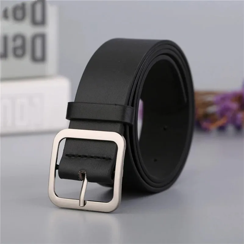 

New fashion designer design ladies square buckle retro belt trend simple youth belt decoration casual Cowhide belts2021New