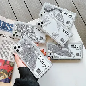 ins travel country sketch exclusive city map phone case for apple iphone 11 pro x xs max xr 8 7 6 6s plus clear soft back cover free global shipping