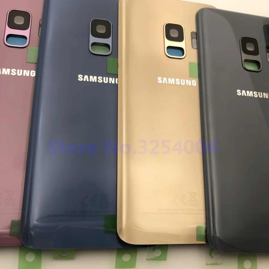Чехол на заднюю батарейку S9 для samsung Galaxy S9 Plus G960F G965F Задняя стеклянная крышка корпуса+ клей+ рамка для объектива камеры