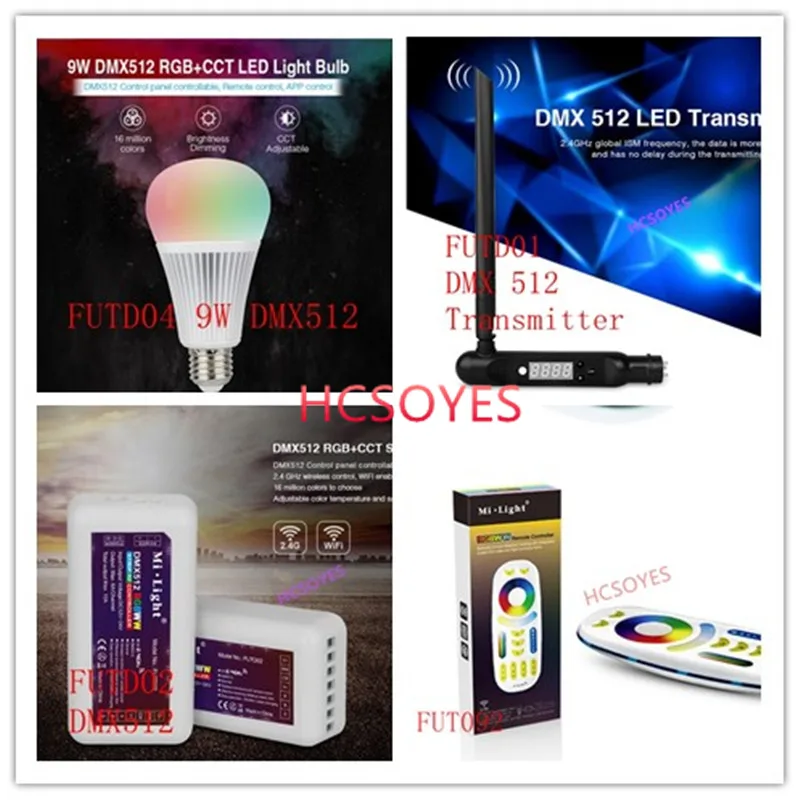 Mi светильник 16 миллионов FUTD04 9 Вт DMX512 светодиодный лампа/FUTD01 передатчик | Лампы и