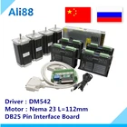 Комплект шагового двигателя Nema 23 с 4 осями: двигатель nema23, 4-свинцовый 3N.m + Драйвер DM542 + разделочная плата + источник питания 350 Вт 36 В, фрезерный станок с ЧПУ