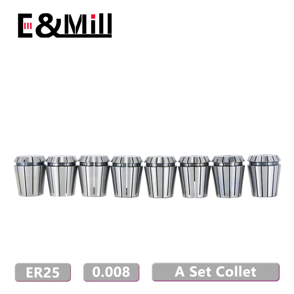 

A Set High Precision 0.008 ER Collet Chuck ER25 1~16mm For CNC Milling Tool Holder Engraving Machine Lathe Mill Spring Chuck nut