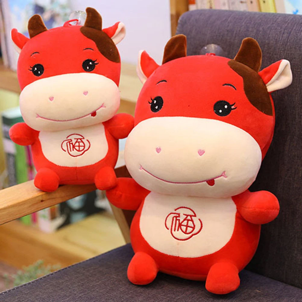 20 40 см милый китайский знак зодиака бык крупного рогатого скота плюшевые игрушки