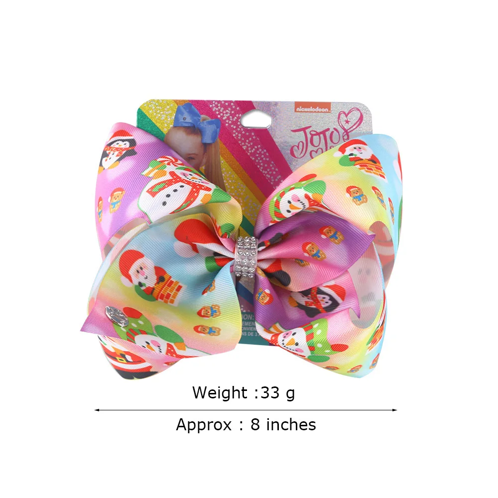 Новые банты для волос заколка Рождество 8 дюймов большой бант девочек Стразы
