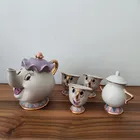 Прямая поставка, чайный горшок с мультяшным изображением красавицы и чудовища, горшок с изображением миссис, чайный горшок, чашка, один набор, милый креативный Рождественский подарок для друзей, быстрая доставка