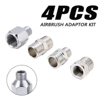 4pcs airbrush adaptor kit silver fitting connector set for compressor airbrush hose adaptors tool supplies accessories