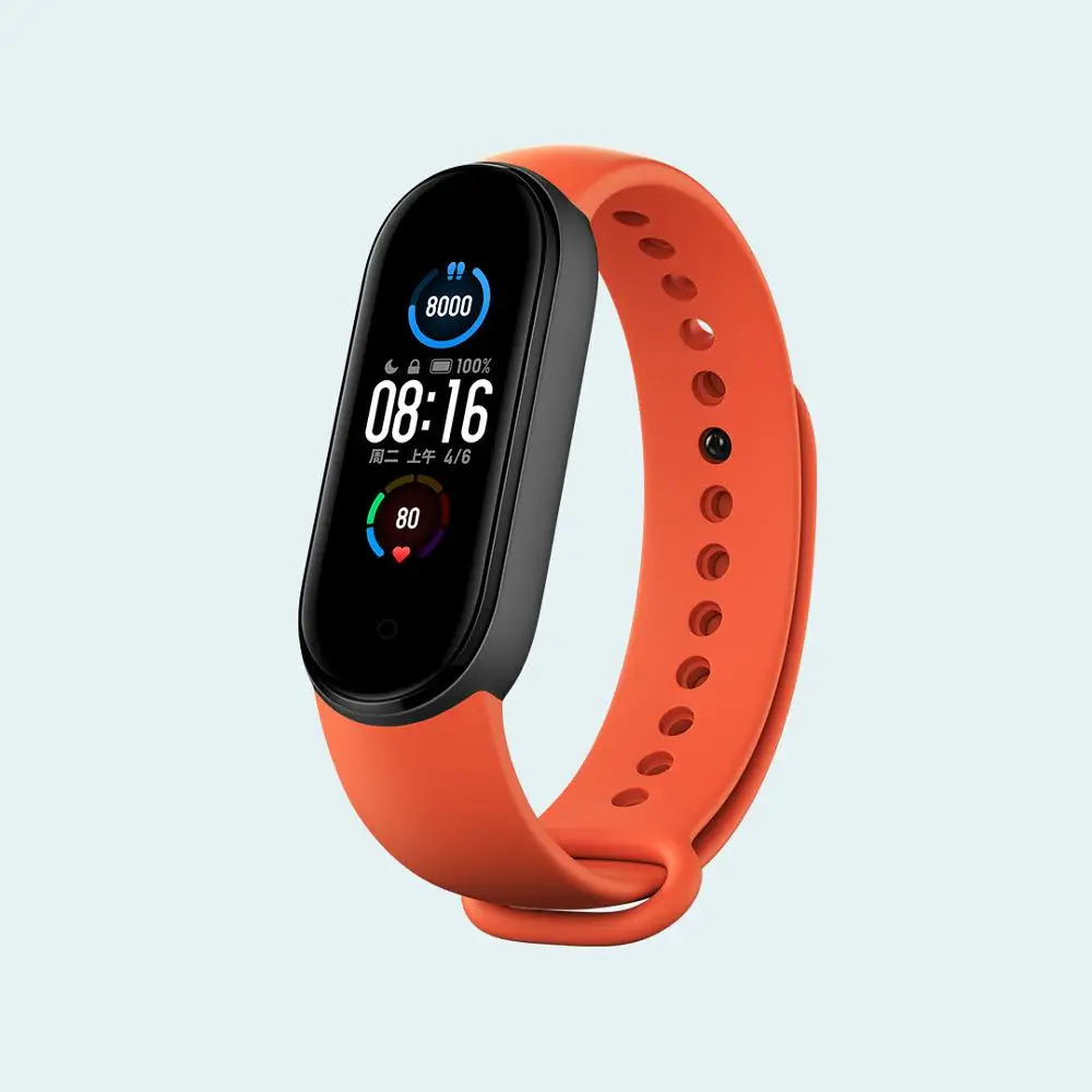 Официальный браслет Xiaomi Mi Band 5 ревоспламеняющий красочный приятный для кожи