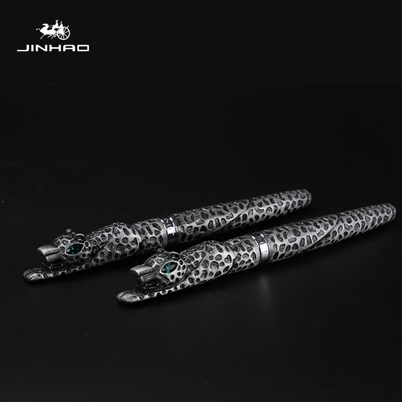Серебристая чернильная ручка Jinhao Snow Leopard 1 шт. Конвертор наполнитель средний