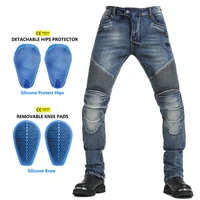 motorcycle jeans travel riding racer street highway moto black blue pants safety upgrade silicone protect gear ce certification