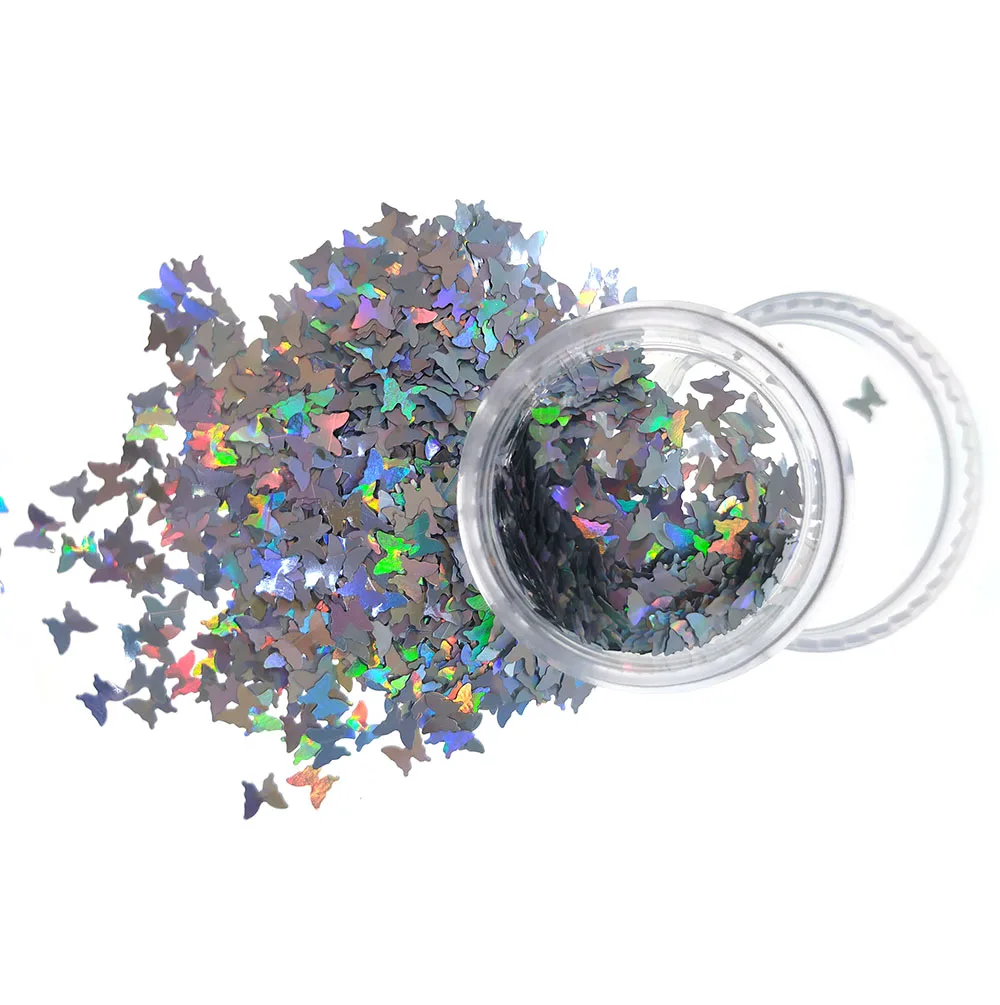 Золотые/серебряные бабочки для ногтей Блестки голографические блестки 3D хлопья