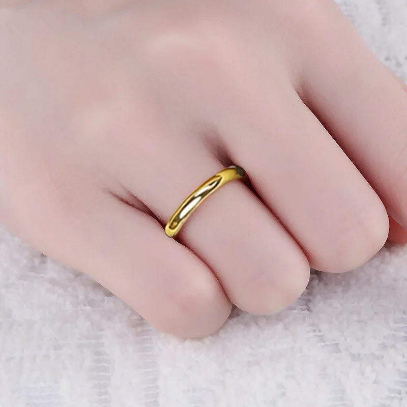 Парное кольцо из тонкой титановой стали серебристого цвета 1 мм | Украшения и