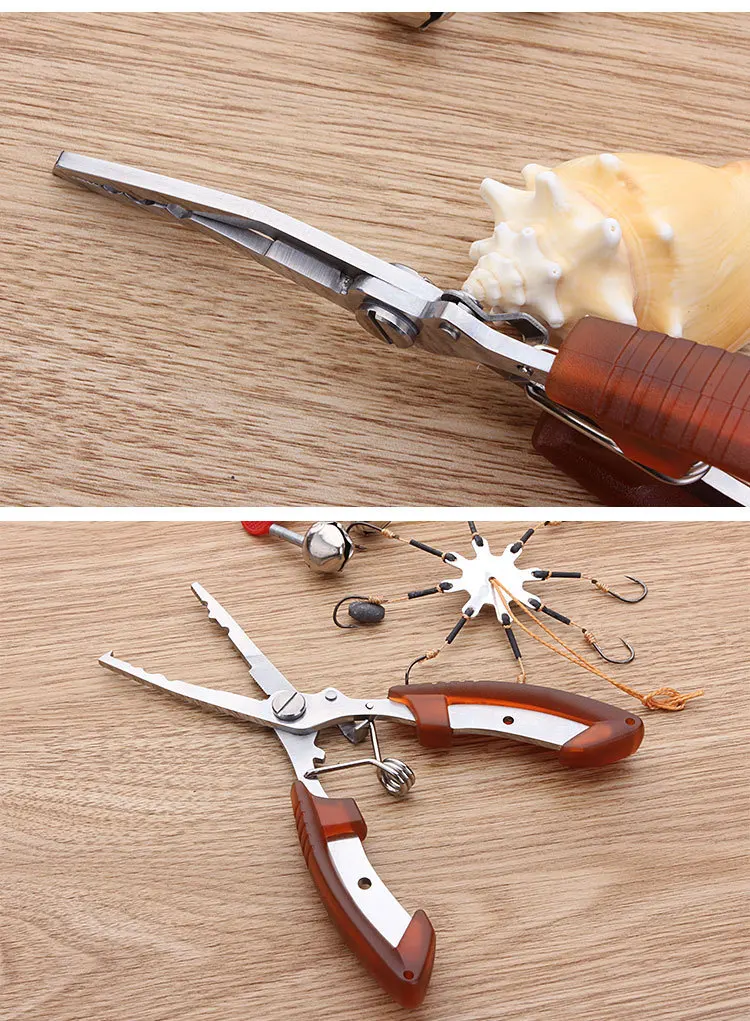 Щипцы из нержавеющей стали с изогнутым носом для подъема рыболовных крючков