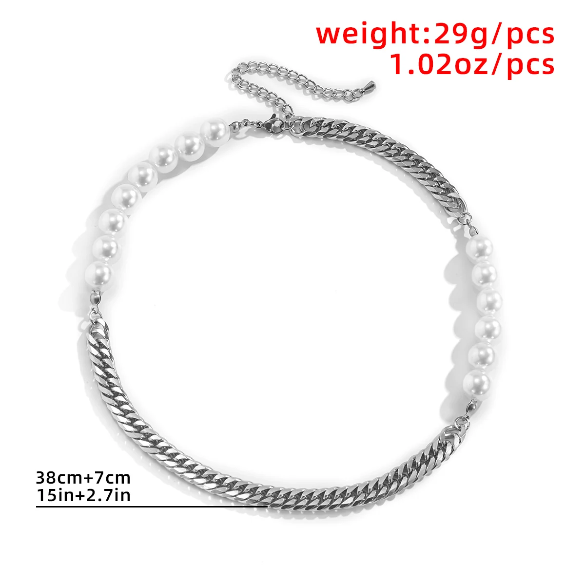 

Salircon Kpop Imitation Pearl Choker Necklace Punk Stainless Steel Beaded Link Chain Necklace Goth Women Jewelry Gift 2021 Trend