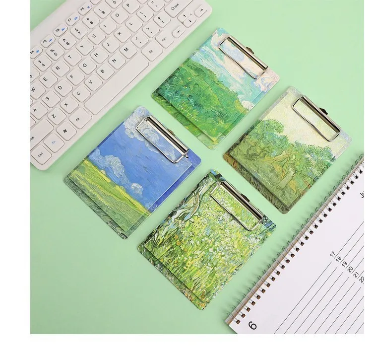 JIANWU Van Gogh Board Clip Sticky Note Clipboard Memo Pads Fruit Notebook Printed Kawaii note pad clip School Office Supplies