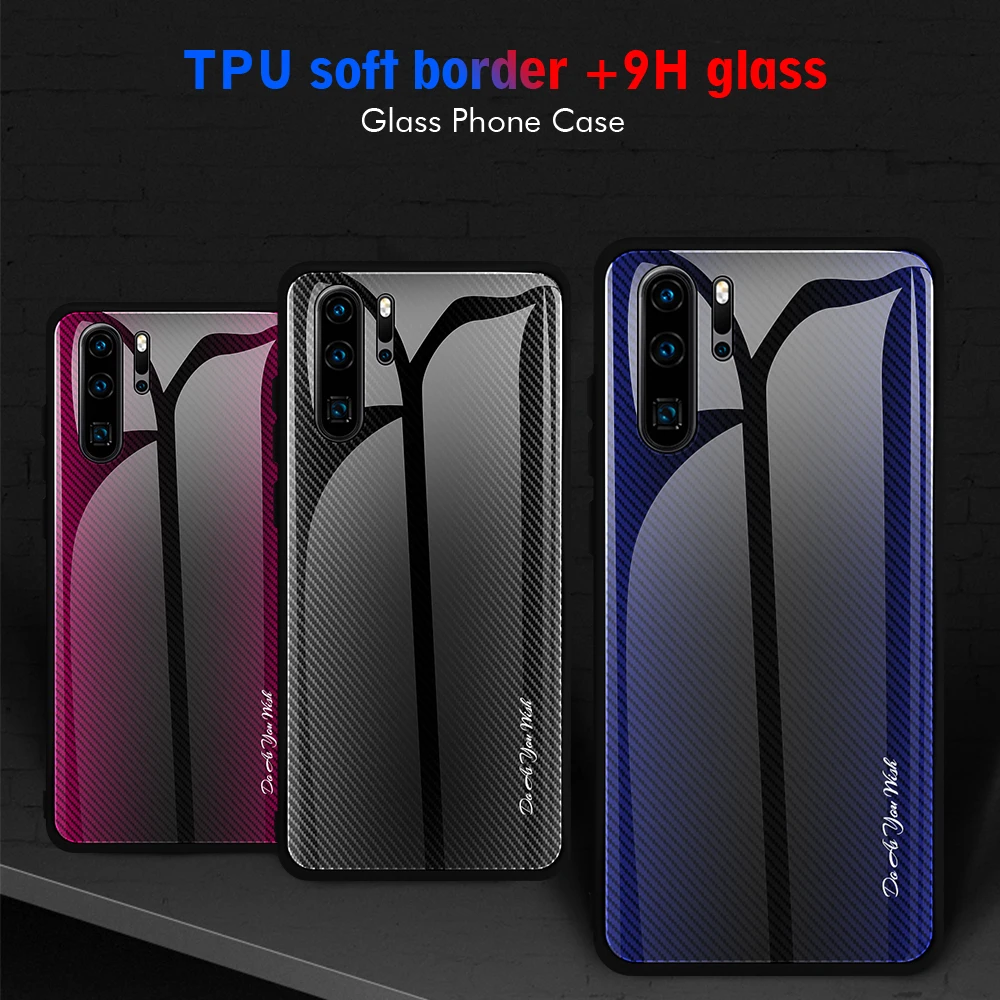 Градиентный чехол для huawei mate 30 20 Lite P30 P20 Pro 2019 Y9 Y7 Prime стеклянный Honor 9X 8X20 20i Capa |