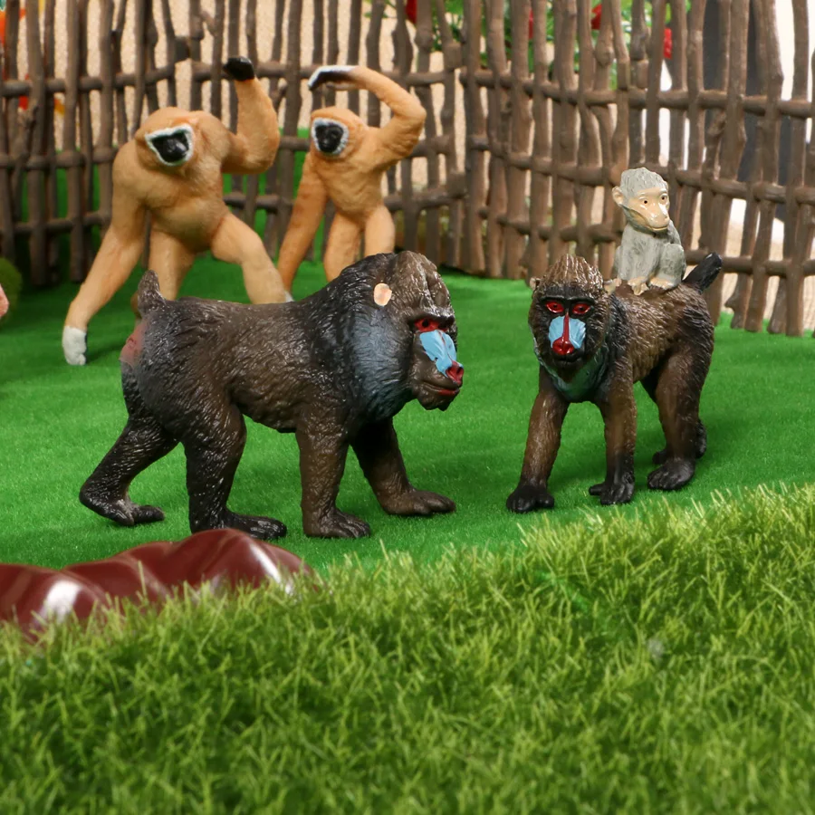 Фигурки животных из дикого леса семьи шимпанзе Мандрель модели обезьян фигурки