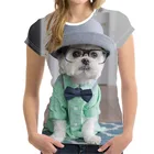 Новинка 2021, мужская и женская одежда для пары, футболка с 3D принтом животных, кошек и собак, Уличная Повседневная одежда в стиле Харадзюку
