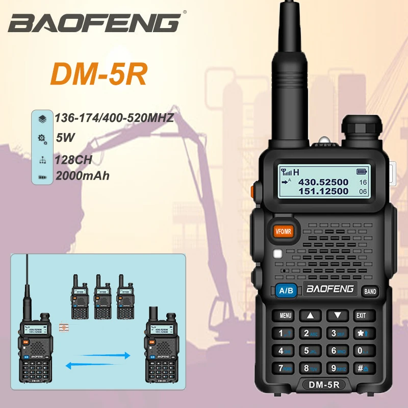 

Original BaoFeng DMR DM-5R Digital Radio Dual Band Two way radio FCC CE Approved DMR mobile handheld walkie talkie DM 5R
