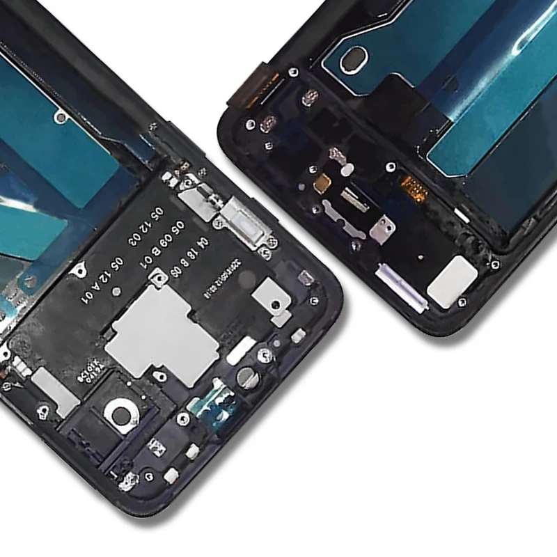 Pantalla t&aacute;ctil LCD Super AMOLED de 6,28 pulgadas para Oneplus 6, piezas de montaje de digitalizador con Marco, 1 + 6-5