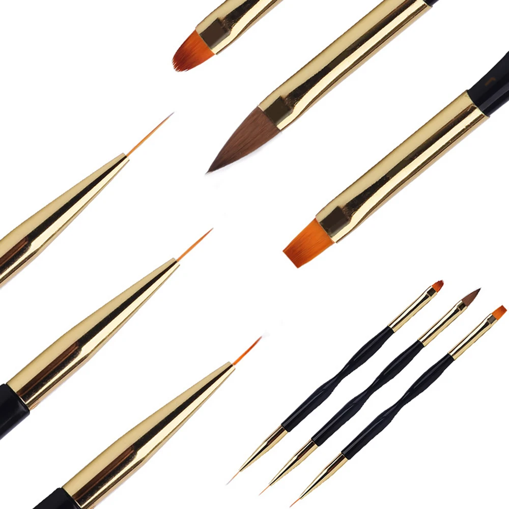 

1pc 7/9/11mm UV Gel Acrylic Nail Art Brush Tool Set Nail Ombre Brush For Manicure Drawing Pen Point Nail Design Painting Tools