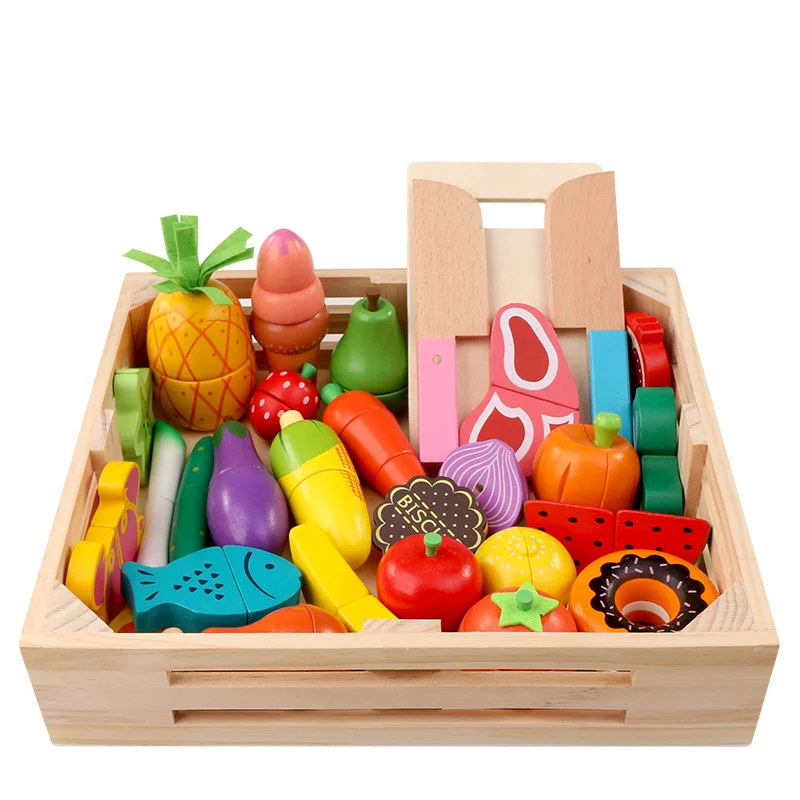 Деревянные кухонные игрушки ролевые игры детский кухонный набор резка магнитные