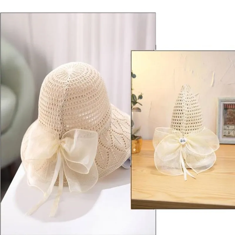 

Hats Women 2020 Summer Sun Hat Female Knotted Bow Beach Hat Sunhat Sunshade Elegant Ladies Sun Visor Cap Bucket Hats Vacation