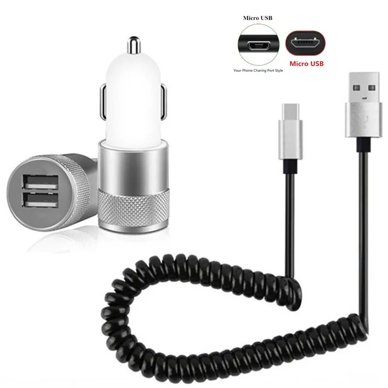 Для Xiaomi mi CC9 CC9e A3 A2 9 SE 8 Explorer Pro mi x 3 5G 5X Red mi 6A 7A Примечание 5 6 7 Pro металлический двойной Зарядное устройство с пружинный USB кабель - Тип штекера: With Micro USB