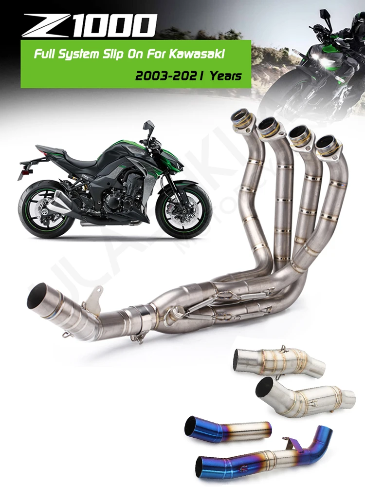 

Полная система выхлопных газов Z1000 для Kawasaki Z1000 Z1000X 2003 - 2021 лет контакт выхлопных газов мотоцикла средняя звеньевая труба