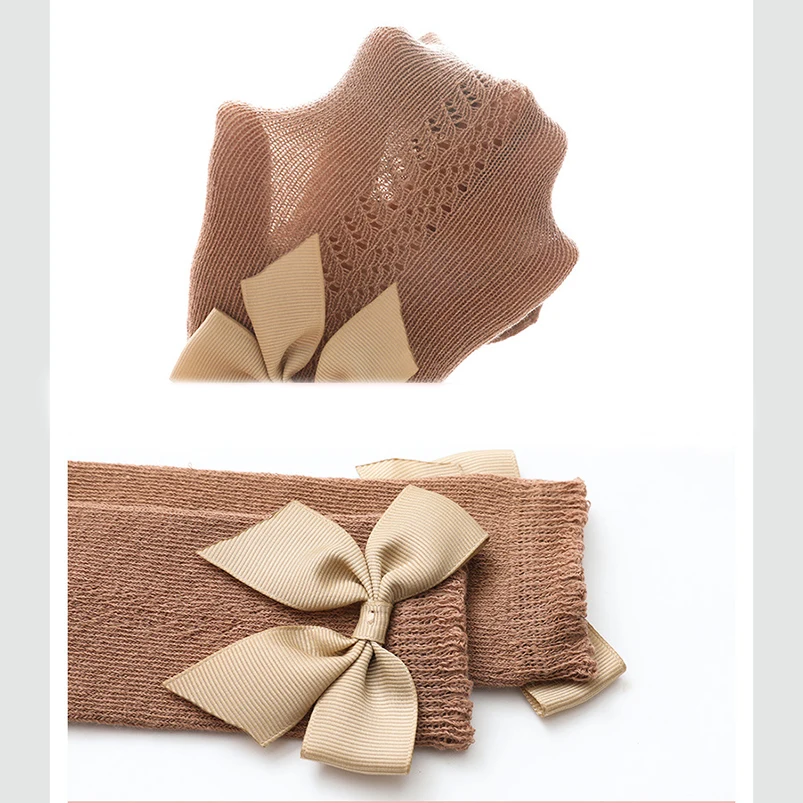 Calcetines de verano para ni&ntilde;as peque&ntilde;as, con lazo calcet&iacute;n largo hasta la rodilla, malla de algod&oacute;n suave, estilo espa&ntilde;ol, transpirables, de 0 a 6 a&ntilde;os-5
