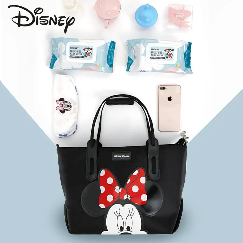 

Новинка 2021, оригинальная сумка Disney с Микки малышом и малышом, портативная легкая многофункциональная модная дамская сумочка большой вмести...