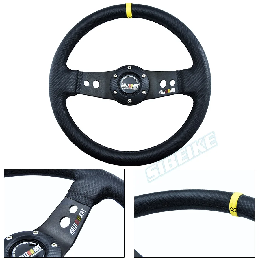 Универсальный руль из черной кожи 330 мм/13 дюймов | Автомобили и мотоциклы