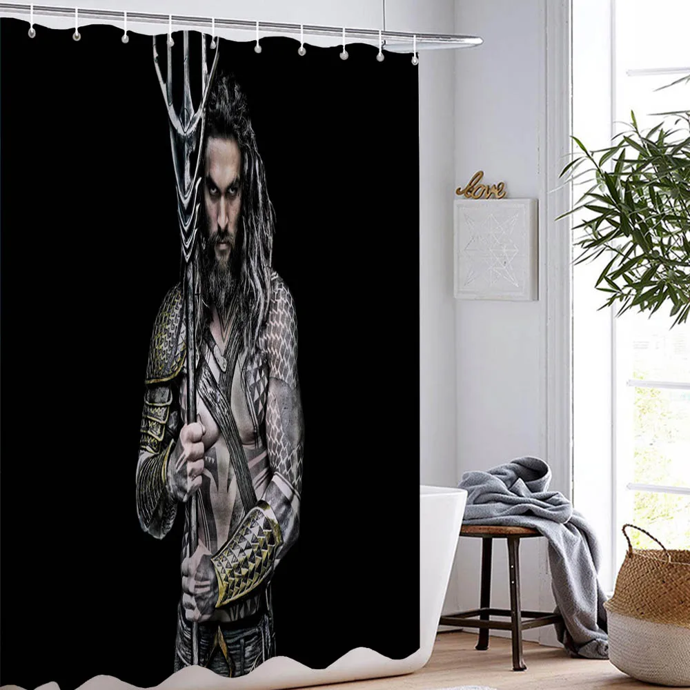 Занавеска для душа Нептун/Аквамен Современная Шторка ванной из полиэстера