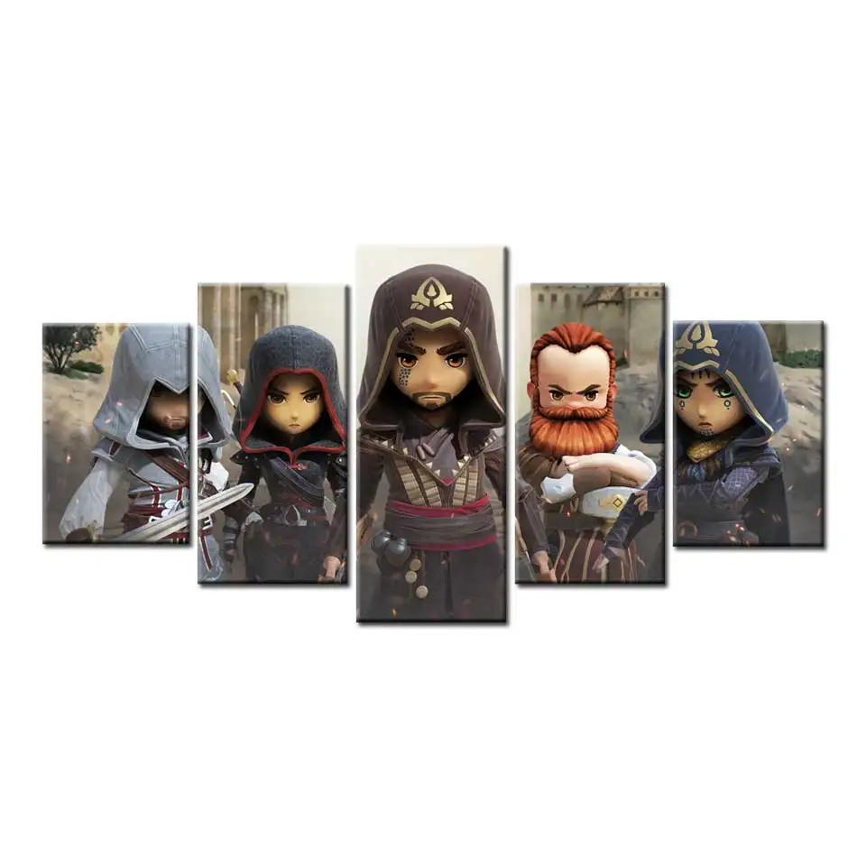 Плакат Assassin's Creed для мобильных игр 5 панелей холст настенная живопись декорация