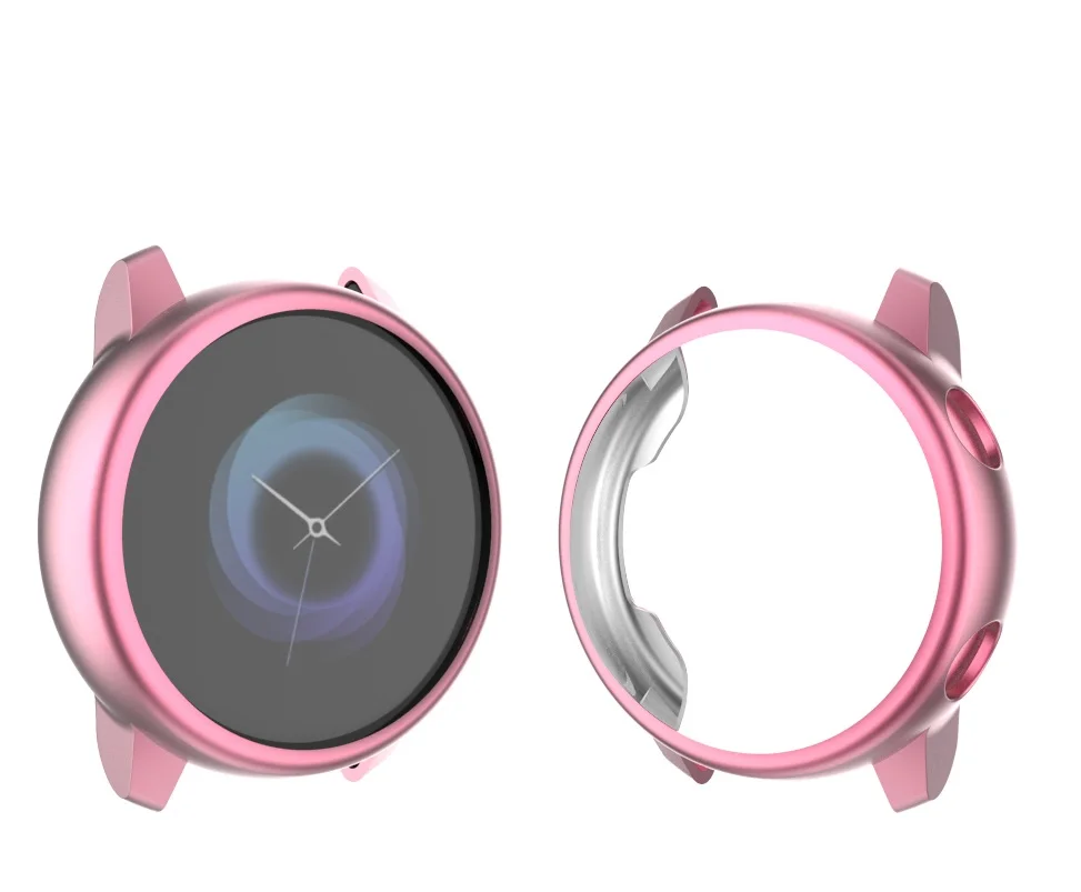 Розовый Мягкий чехол из ТПУ для samsung Galaxy Watch Active, Защитная пленка для экрана, 8 цветов, защитный чехол для Galaxy Active, 40 мм, SM-R500 - Цвет: Розовый