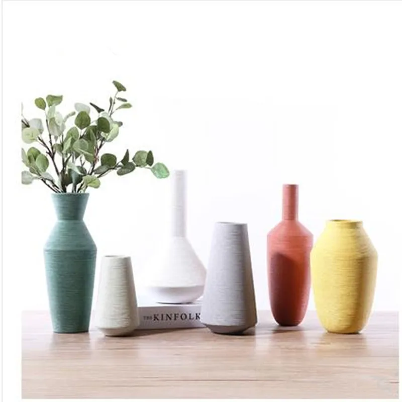 

Nordic brushed ceramic vase, dried flower arrangement, home living room office dining table decoration crafts