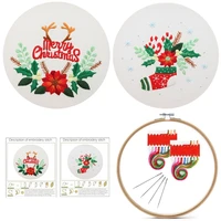 christmas embroidery kit for beginners stitch embroidery set christmas embroidery pendant diy kit english instruction